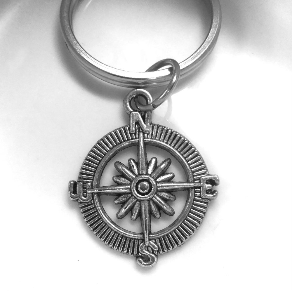 Miniature Compass Hiking Climber Tool GPS Navigation Charm Gift keyring Keychain